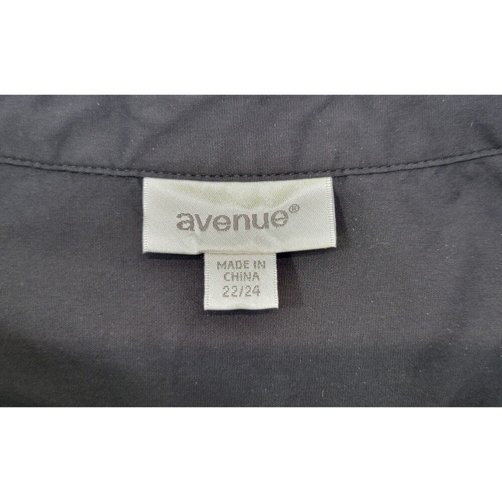 G) Avenue Woman Black 3/4 Sleeve Button Down Shirt 22/24 - Picture 9 of 11
